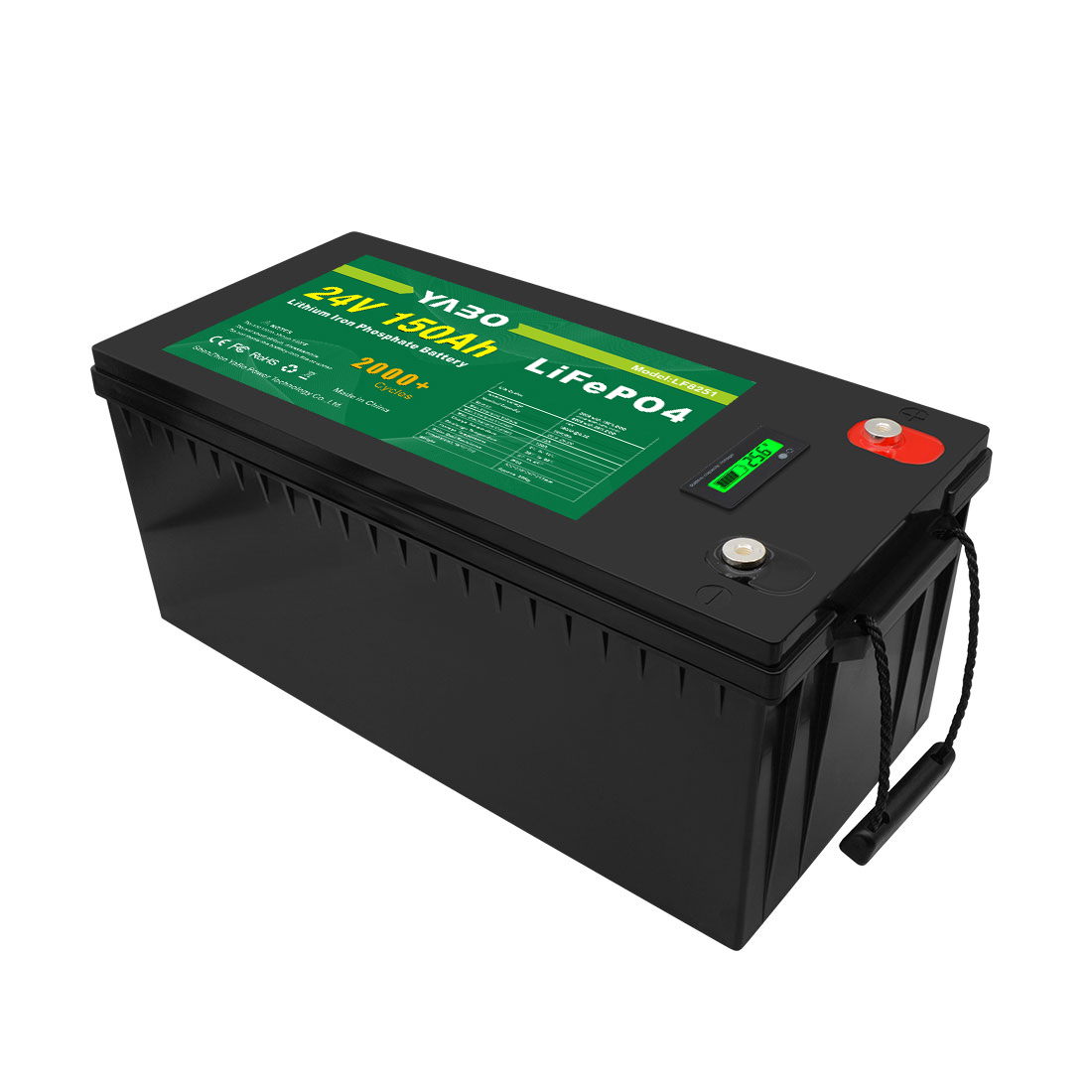 YABO 24V 150Ah LiFePO4 Lithium Iron Phosphate Battery – High Capacity